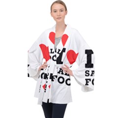 I Love Salty Food Long Sleeve Velvet Kimono  by ilovewhateva