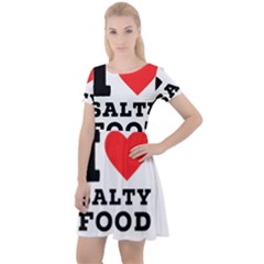 I Love Salty Food Cap Sleeve Velour Dress  by ilovewhateva