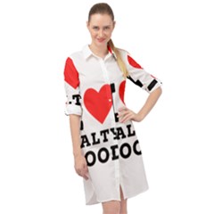 I Love Salty Food Long Sleeve Mini Shirt Dress by ilovewhateva