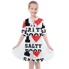 I Love Salty Food Kids  All Frills Chiffon Dress by ilovewhateva