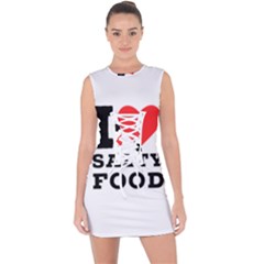 I Love Salty Food Lace Up Front Bodycon Dress by ilovewhateva