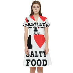 I Love Salty Food Short Sleeve Waist Detail Dress by ilovewhateva