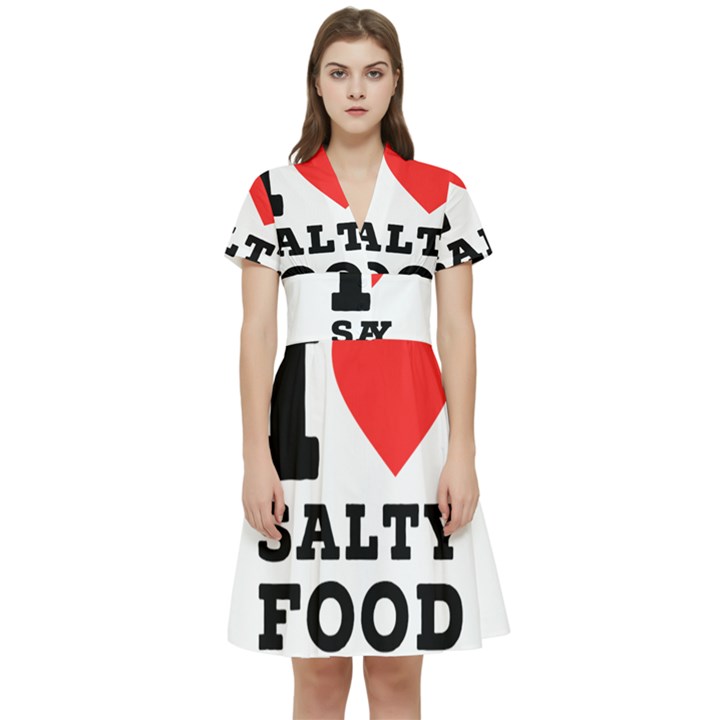 I love salty food Short Sleeve Waist Detail Dress