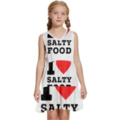 I Love Salty Food Kids  Sleeveless Tiered Mini Dress by ilovewhateva