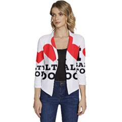 I Love Salty Food Women s Casual 3/4 Sleeve Spring Jacket by ilovewhateva