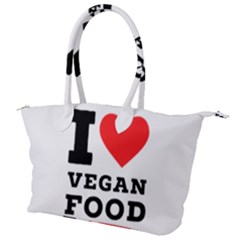 I Love Vegan Food  Canvas Shoulder Bag by ilovewhateva