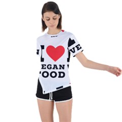 I Love Vegan Food  Asymmetrical Short Sleeve Sports Tee by ilovewhateva