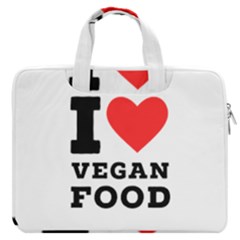 I Love Vegan Food  Macbook Pro 16  Double Pocket Laptop Bag  by ilovewhateva