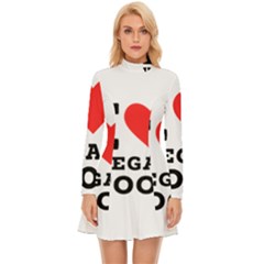 I Love Vegan Food  Long Sleeve Velour Longline Dress by ilovewhateva