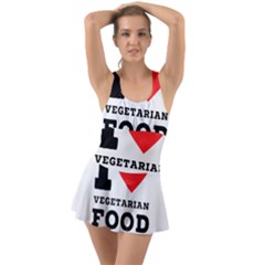 I Love Vegetarian Food Ruffle Top Dress Swimsuit by ilovewhateva