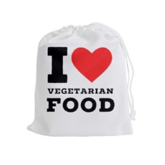 I Love Vegetarian Food Drawstring Pouch (xl) by ilovewhateva