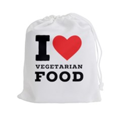 I Love Vegetarian Food Drawstring Pouch (2xl) by ilovewhateva