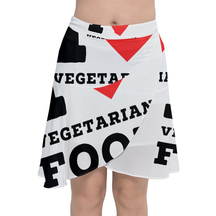 I love vegetarian food Chiffon Wrap Front Skirt