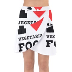 I Love Vegetarian Food Wrap Front Skirt by ilovewhateva