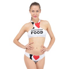 I Love Vegetarian Food High Neck Bikini Set by ilovewhateva