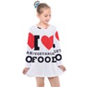 I love vegetarian food Kids  Long Sleeve Dress View1