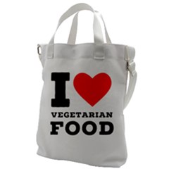 I Love Vegetarian Food Canvas Messenger Bag by ilovewhateva