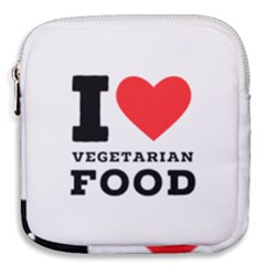 I Love Vegetarian Food Mini Square Pouch by ilovewhateva