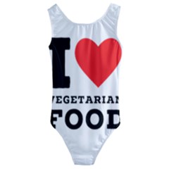 I Love Vegetarian Food Kids  Cut-out Back One Piece Swimsuit by ilovewhateva