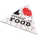 I love vegetarian food Wooden Puzzle Triangle View2