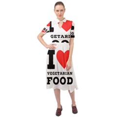 I Love Vegetarian Food Keyhole Neckline Chiffon Dress by ilovewhateva