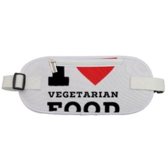 I Love Vegetarian Food Rounded Waist Pouch by ilovewhateva