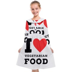 I Love Vegetarian Food Kids  Midi Sailor Dress by ilovewhateva