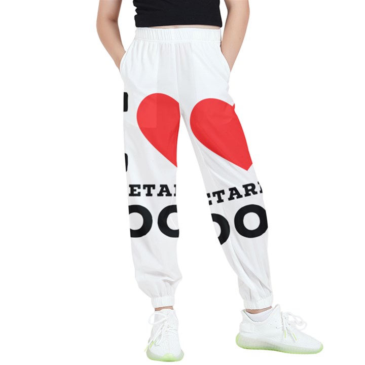 I love vegetarian food Kids  Elastic Waist Pants