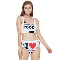 I Love Vegetarian Food Frilly Bikini Set by ilovewhateva