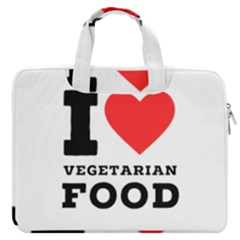 I Love Vegetarian Food Macbook Pro 16  Double Pocket Laptop Bag  by ilovewhateva