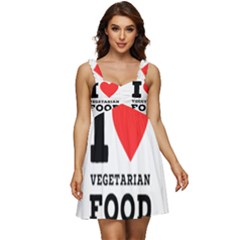 I Love Vegetarian Food Ruffle Strap Babydoll Chiffon Dress by ilovewhateva