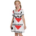 I love vegetarian food Kids  Short Sleeve Tiered Mini Dress View2