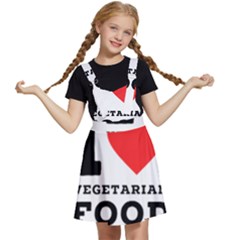 I Love Vegetarian Food Kids  Apron Dress by ilovewhateva