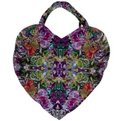 Spring Repeats Giant Heart Shaped Tote by kaleidomarblingart