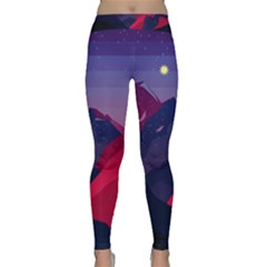 Abstract Landscape Sunrise Mountains Blue Sky Classic Yoga Leggings by Grandong