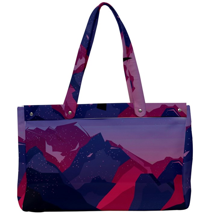 Abstract Landscape Sunrise Mountains Blue Sky Canvas Work Bag