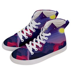 Abstract Landscape Sunrise Mountains Blue Sky Men s Hi-top Skate Sneakers by Grandong