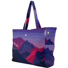 Abstract Landscape Sunrise Mountains Blue Sky Simple Shoulder Bag by Grandong