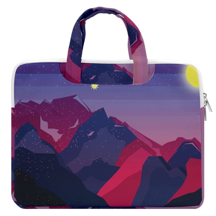 Abstract Landscape Sunrise Mountains Blue Sky MacBook Pro 13  Double Pocket Laptop Bag