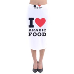 I Love Arabic Food Velvet Midi Pencil Skirt by ilovewhateva