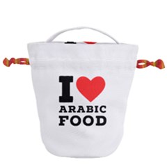 I Love Arabic Food Drawstring Bucket Bag by ilovewhateva