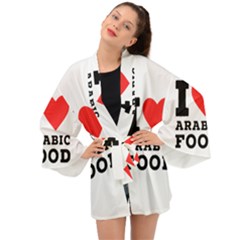 I Love Arabic Food Long Sleeve Kimono by ilovewhateva