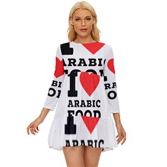 I Love Arabic Food Long Sleeve Babydoll Dress by ilovewhateva