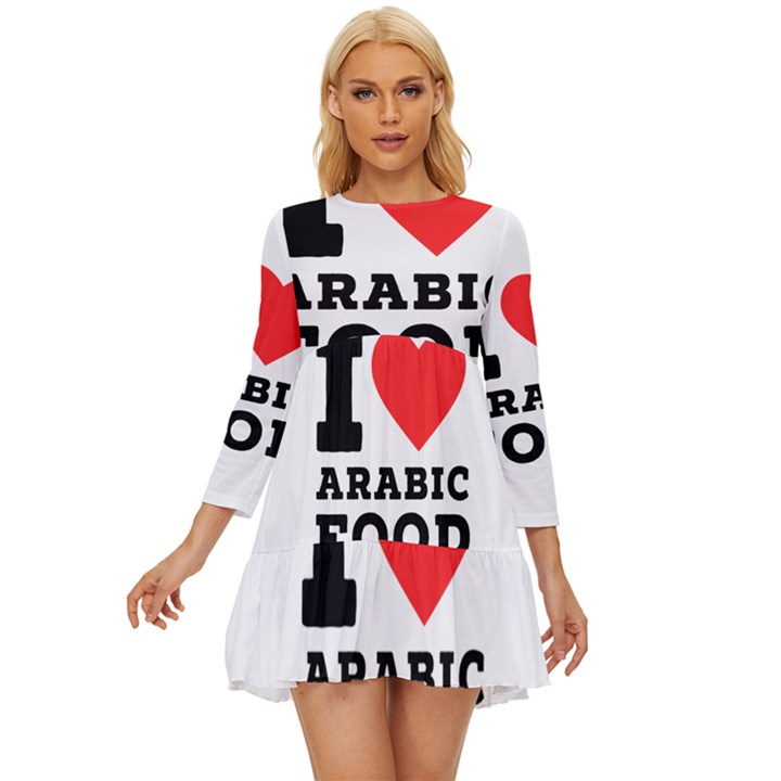 I love arabic food Long Sleeve Babydoll Dress