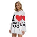 I love arabic food Round Neck Long Sleeve Bohemian Style Chiffon Mini Dress View2