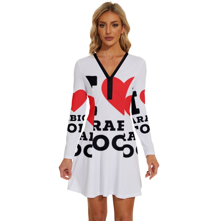 I love arabic food Long Sleeve Deep V Mini Dress 