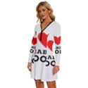 I love arabic food Long Sleeve Deep V Mini Dress  View2