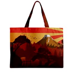 Japan Art Illustration Zipper Mini Tote Bag by Grandong