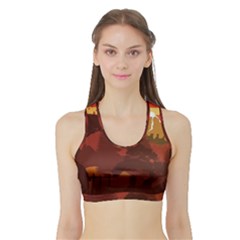 Japan Art Illustration Sports Bra With Border by Grandong