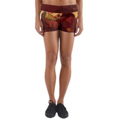 Japan Art Illustration Yoga Shorts by Grandong